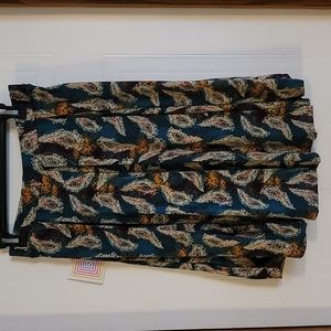 NWT Lularoe Slinky Peacock Feather Midi Madison Skirt - Medium